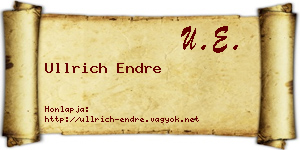 Ullrich Endre névjegykártya
